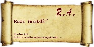 Rudi Anikó névjegykártya