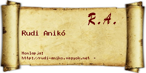 Rudi Anikó névjegykártya